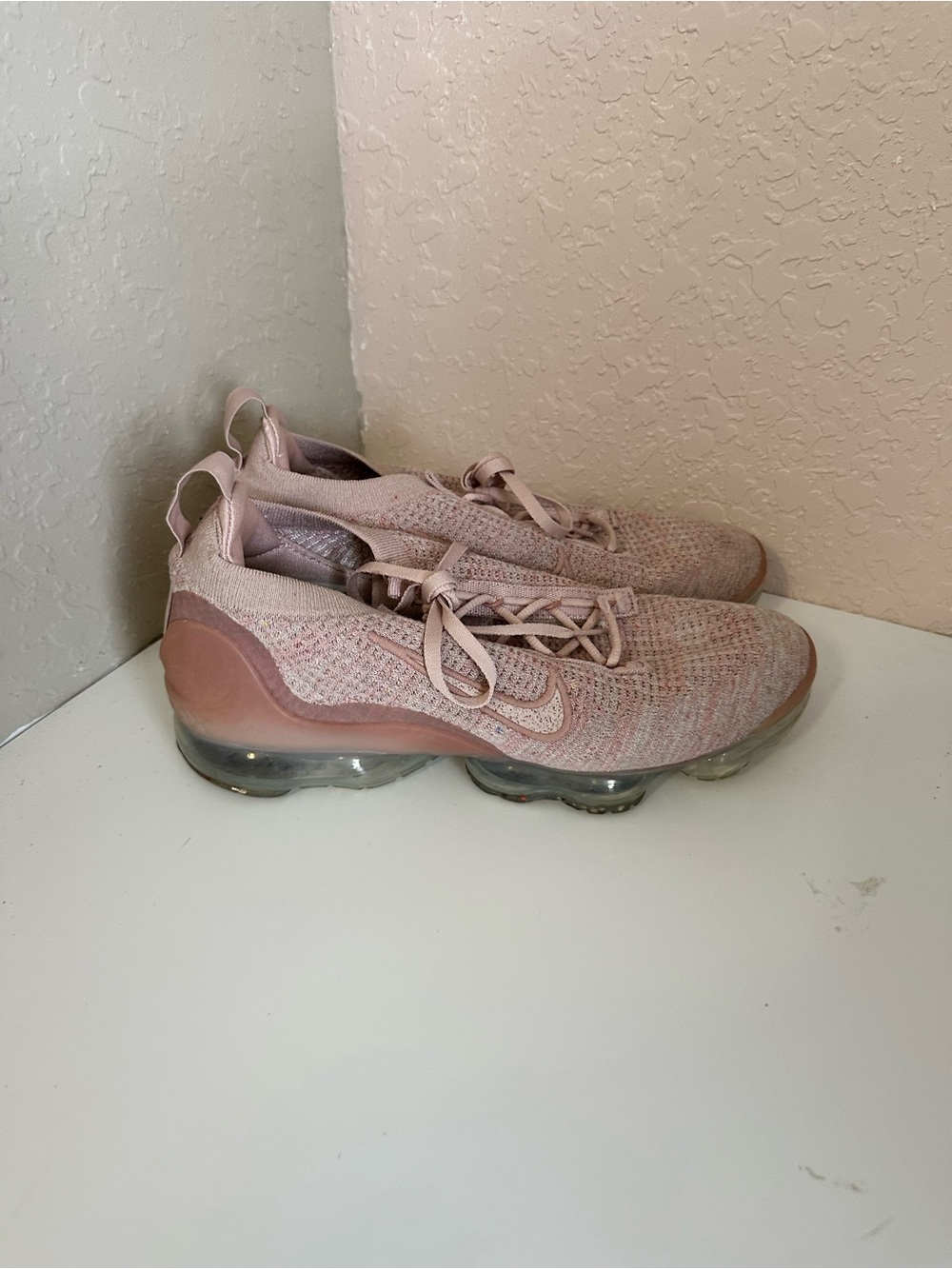 Nike Women's Pink Knit VaporMax Athletic Sneakers
